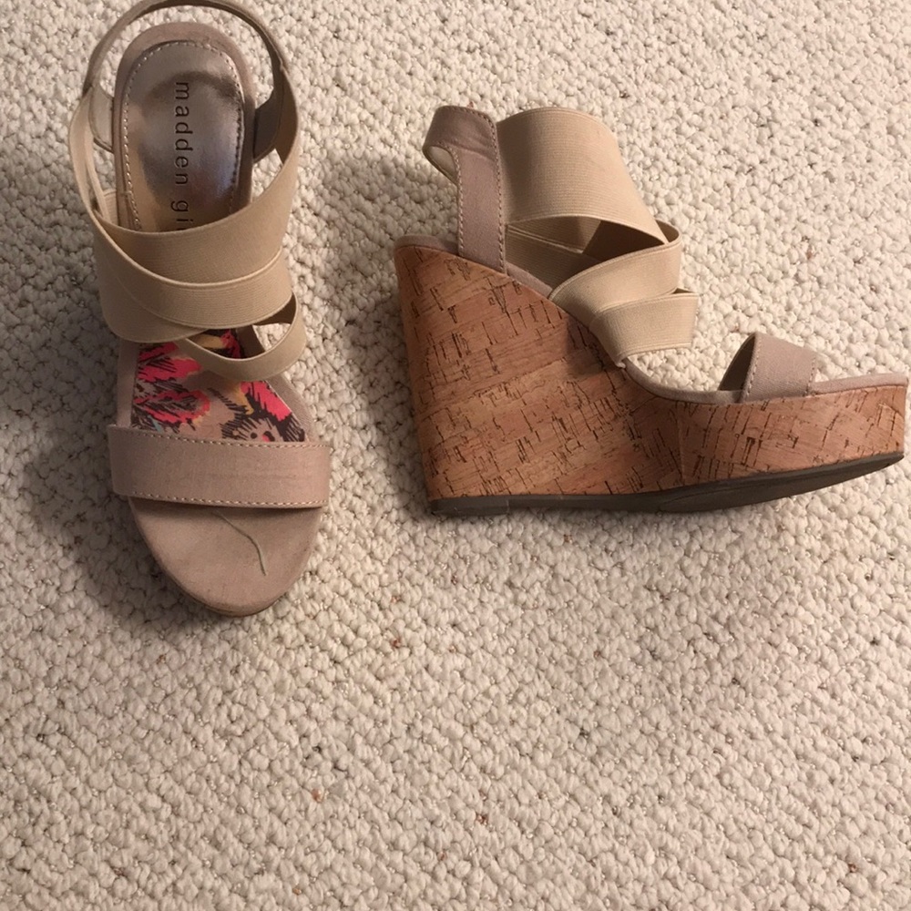 Bone platform sandals